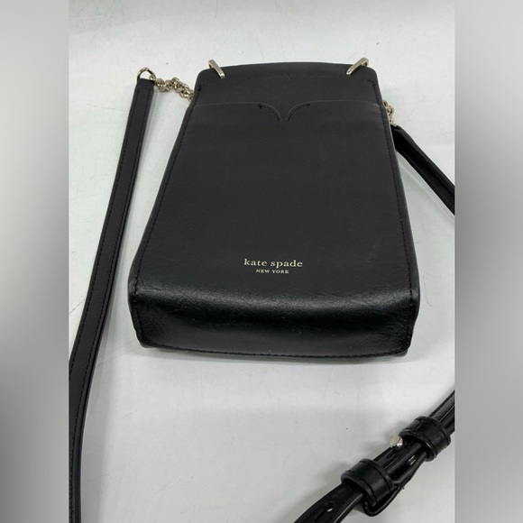 Kate Spade, Black Leather Crossbody Bag, gold toned hardware - Picture 3 of 4